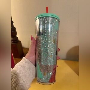 24 oz Glitter Holiday Starbucks Tumbler